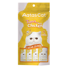 Aatas Cat Creme Puree Tuna with Chicken 14g x 4s (3 Packs), AAT3568 (3 Packs), cat Treats, Aatas, cat Food, catsmart, Food, Treats